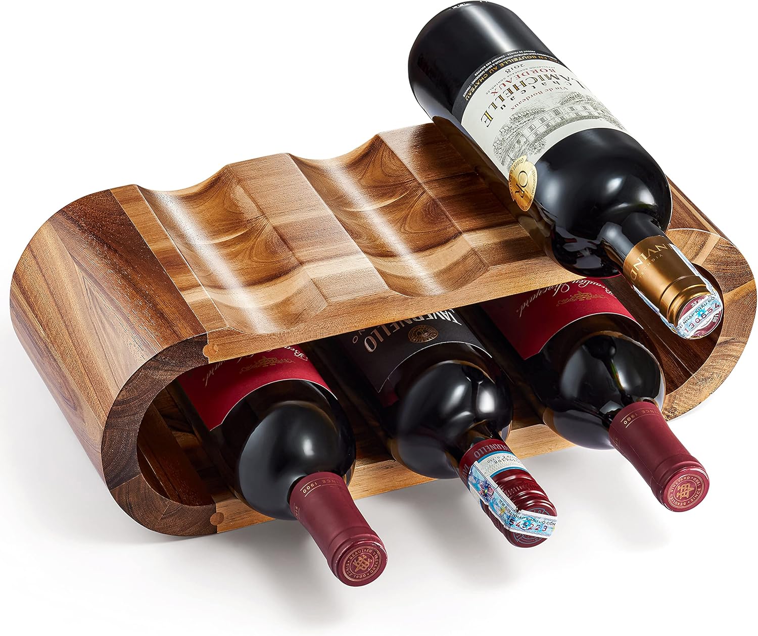BLUEWEST 6 Bottle Wooden Wine Rack Stand