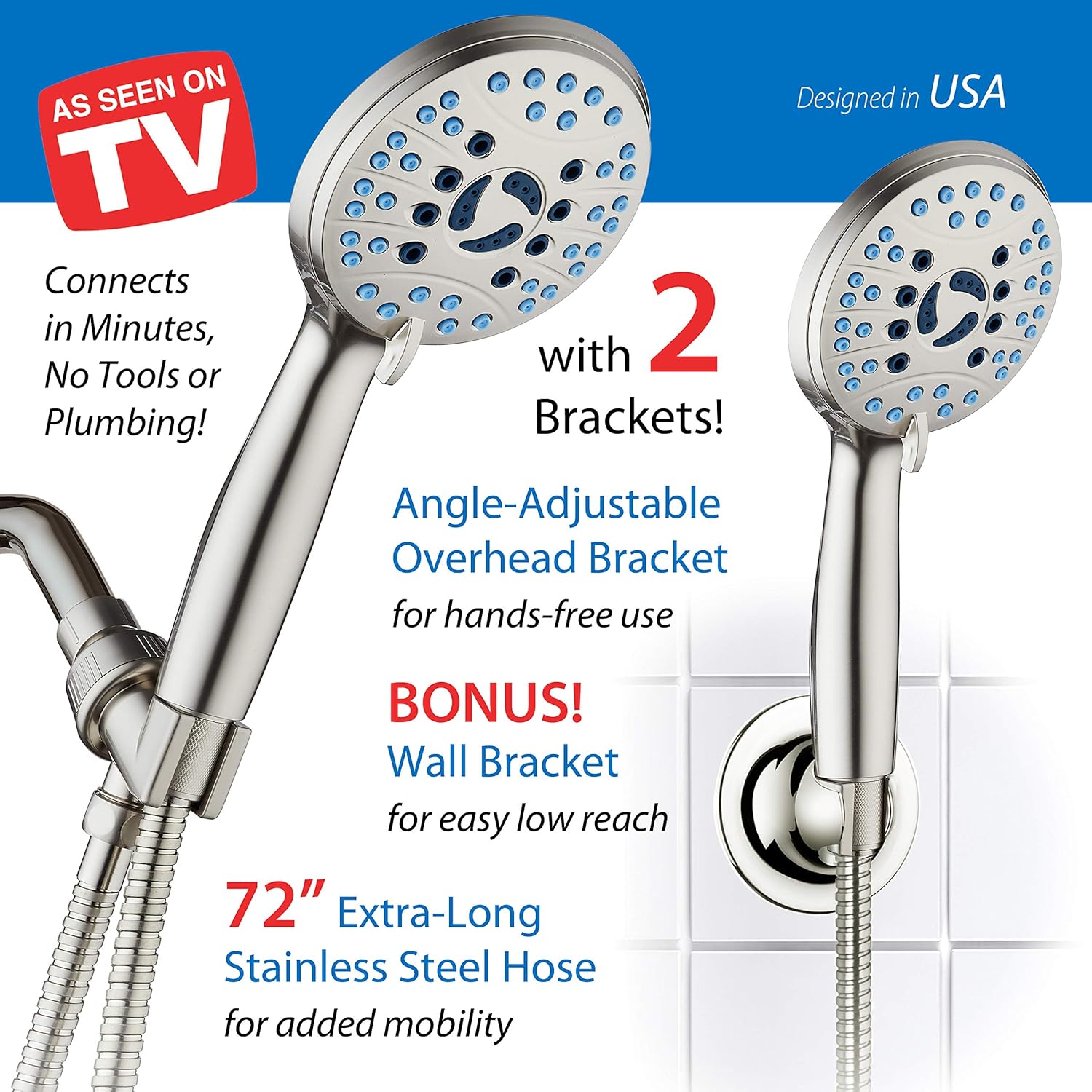 Hotel Spa AquaCare High Pressure Handheld Shower Head